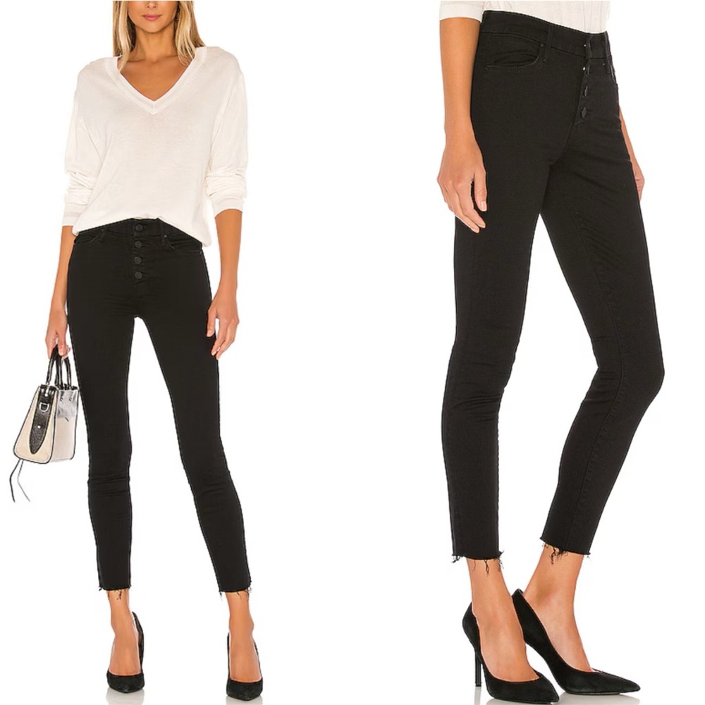 PLUS Mother NWT The Pixie Ankle Fray in Not Guilty Color Button Fly Raw Hem Jean